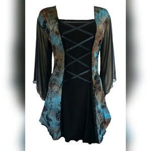 Dare to Wear Mandarin Top in Evening Sky 1X